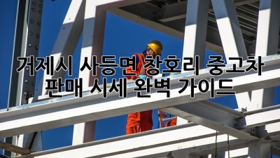 거제시 사등면 창호리 중고차 판매 시세 완벽 가이드
